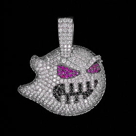 Diamond Demon Pendant in White Gold