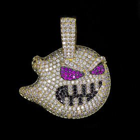 Diamond Demon Pendant in Yellow Gold