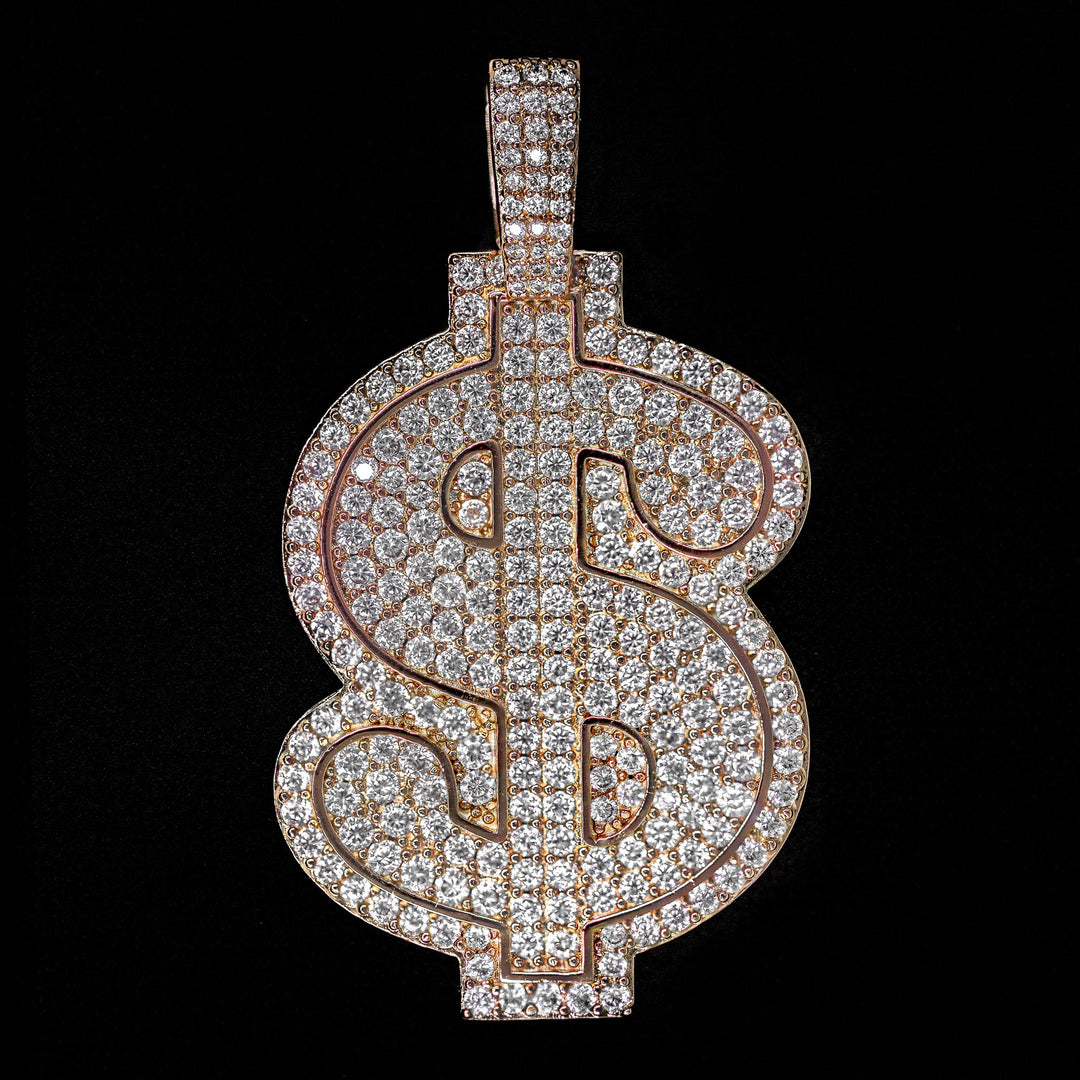 Diamond Dollar Sign in Rose Gold | SKRT® · female-model
