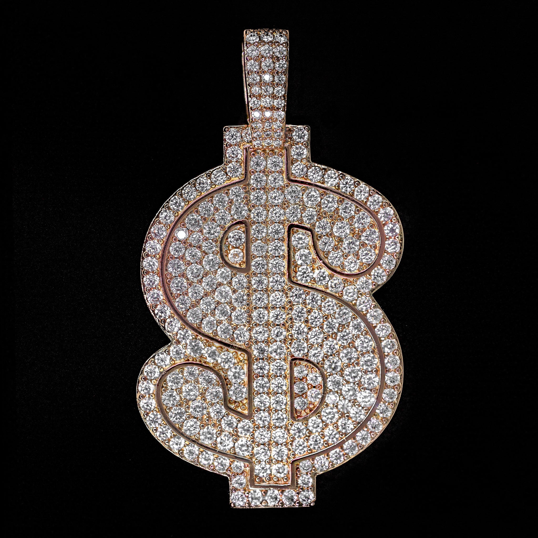 Diamond Dollar Sign in Rose Gold | SKRT® · female-model