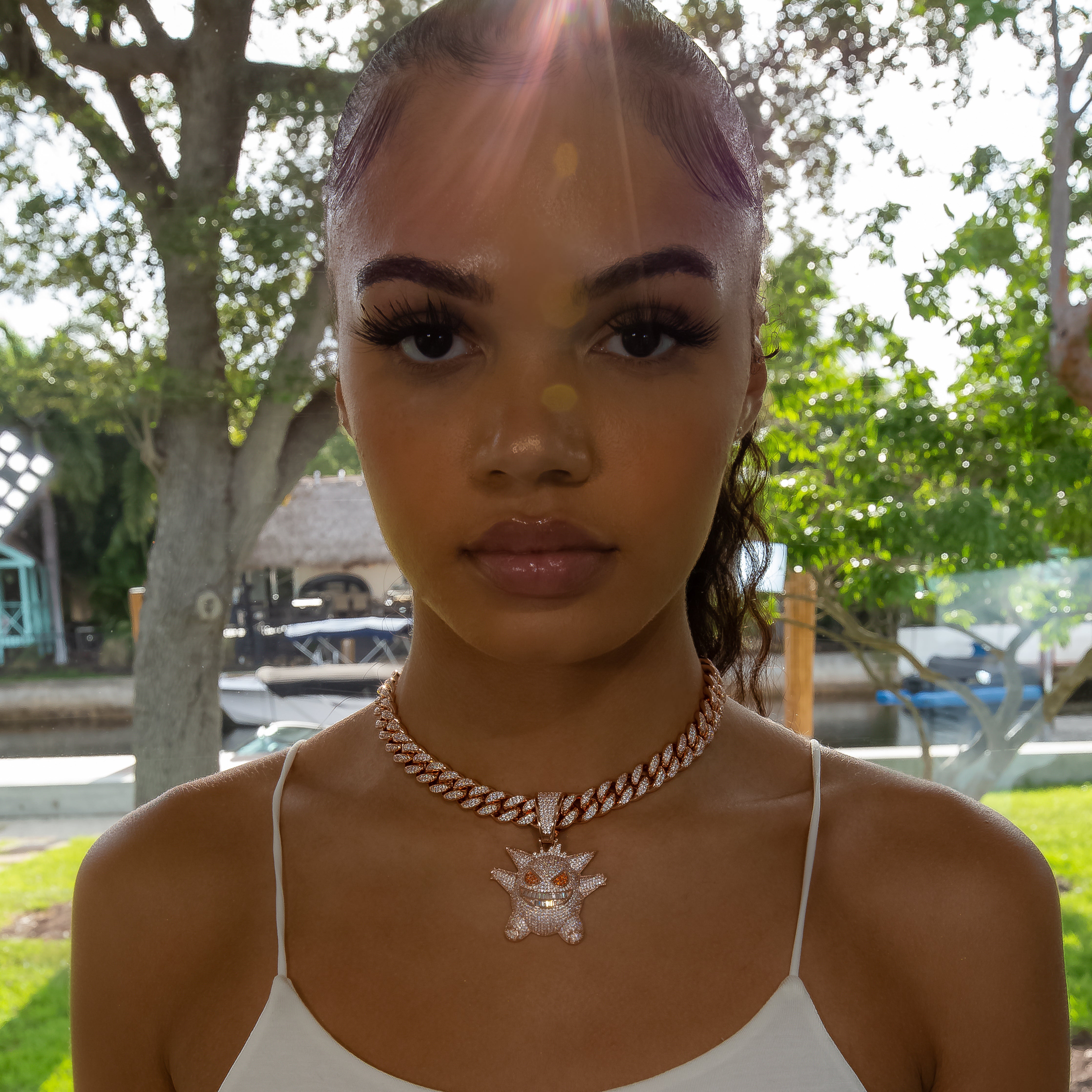 Iced Out Diamond Gengar - Rose Gold (view 4 of 9) · female-model