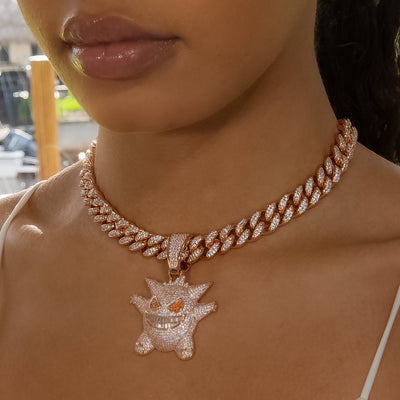 Iced Out Diamond Gengar - Rose Gold (view 7 of 9) · female-model