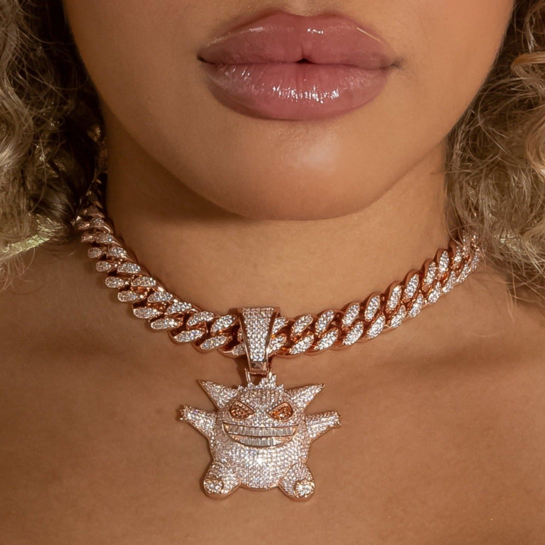 Iced Diamond Gengar - Rose Gold | SKRT® · female-model