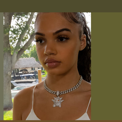 Diamond Gengar in 18K White Gold - product image · female-model