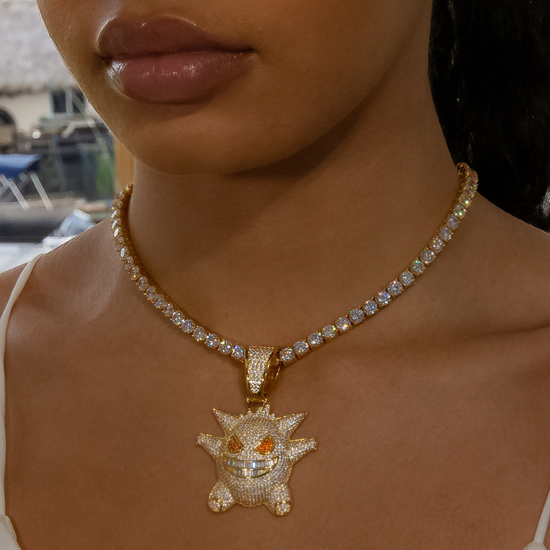 Iced Diamond Gengar - Yellow Gold (view 5 of 10) · female-model