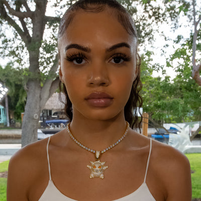 Iced Out Diamond Gengar - Yellow Gold (view 6 of 10) · female-model