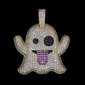Diamond Ghost Pendant in Yellow Gold