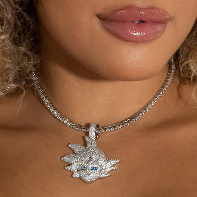 Iced Diamond Goku Warrior in White Gold (view 3 of 5) · female-model