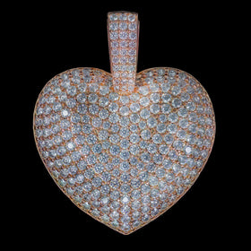 Diamond Heart Pendant in Rose Gold