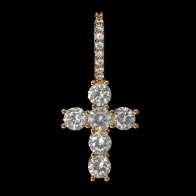 Diamond Mini Cross Pendant in Rose Gold