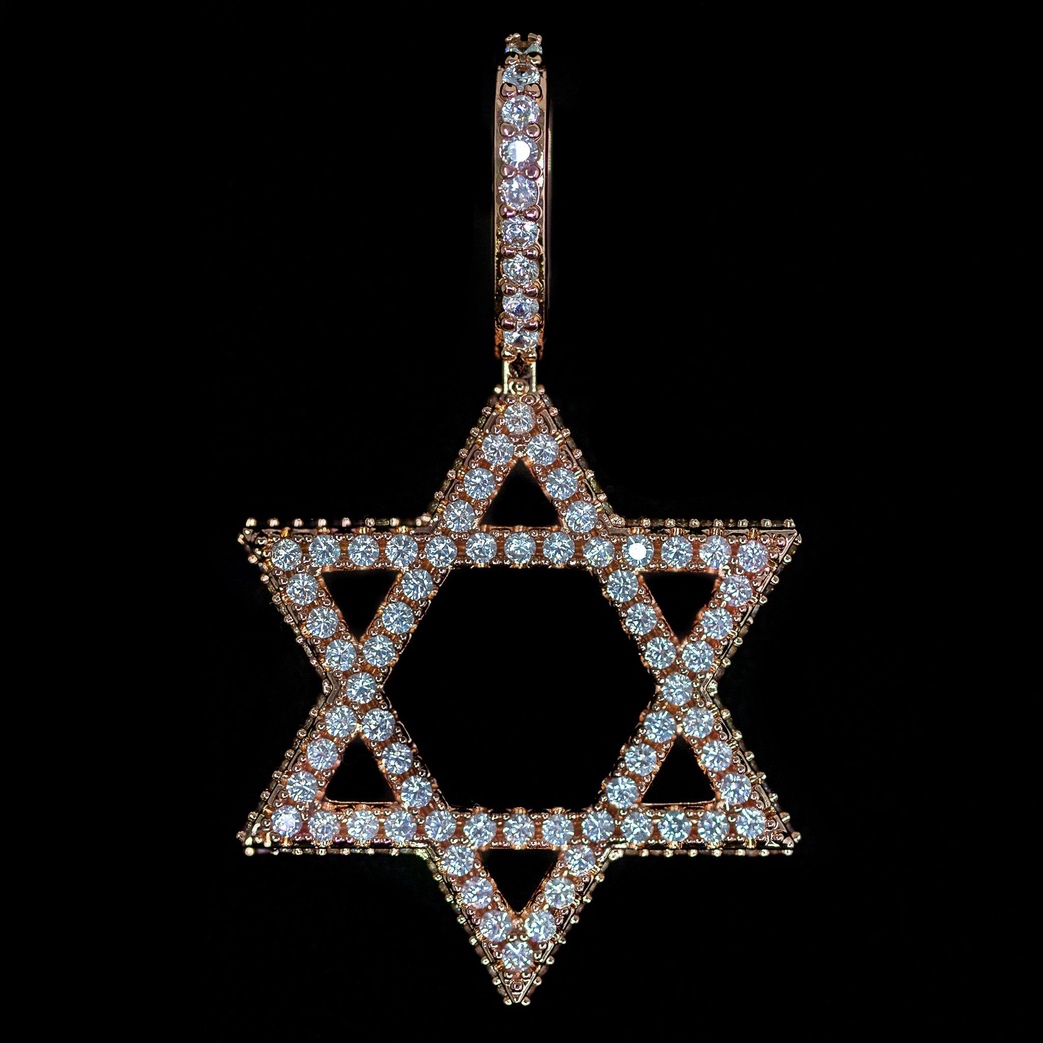 Diamond Star of David in Rose Gold | SKRT® · female-model