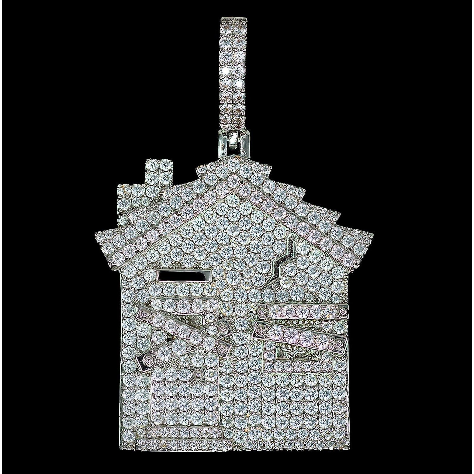 Diamond Trap House - 18K White Gold · female-model