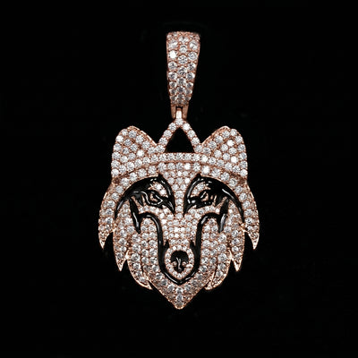 Iced Diamond Wolf in Rose Gold (view 4 of 4) · female-model