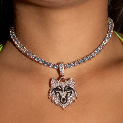 Iced Diamond Wolf in Rose Gold (view 3 of 4) · female-model