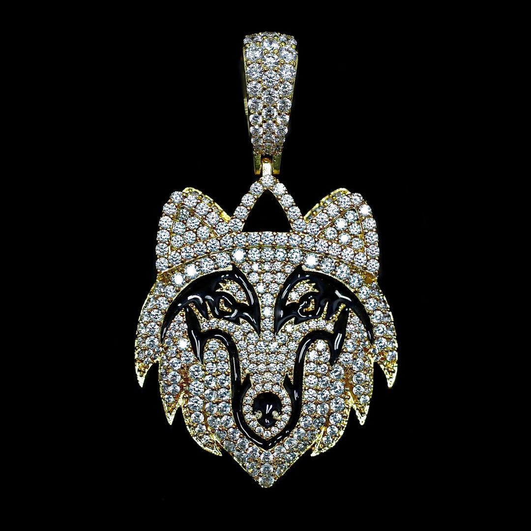 Diamond Wolf in Yellow Gold | SKRT® · female-model
