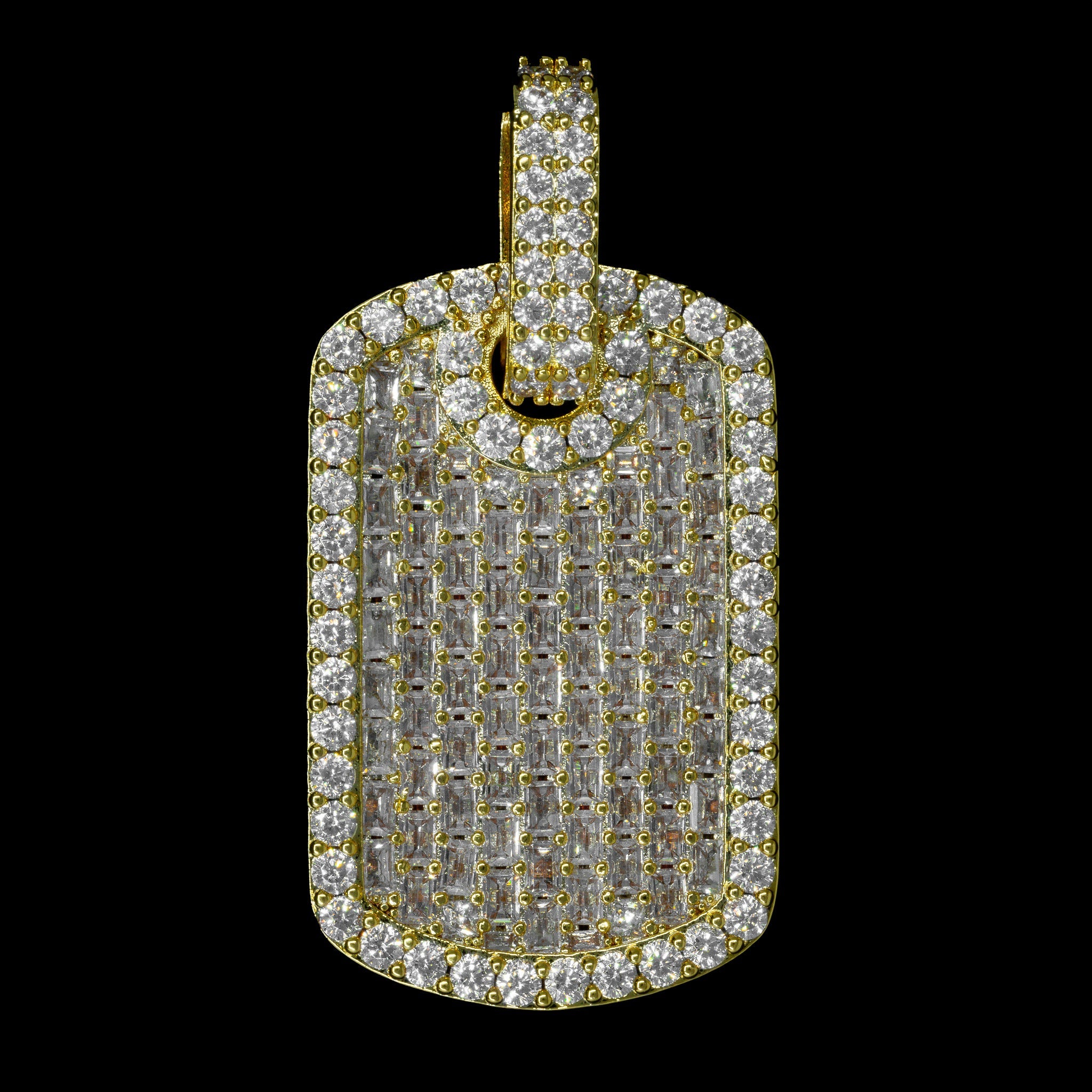 Dog Tag in Yellow Gold | SKRT® · male-model