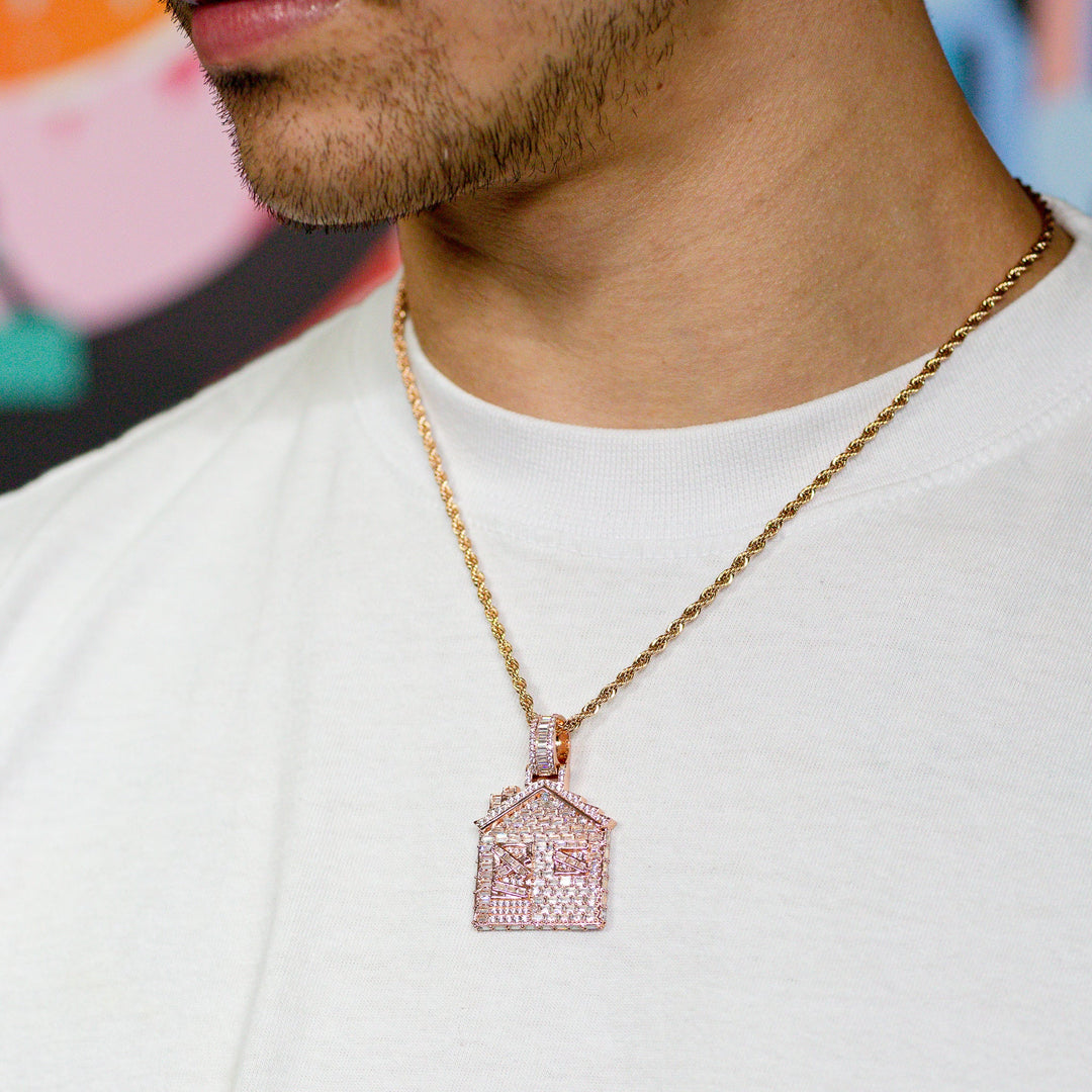 Iced Baguette Trap House in Rose Gold (view 3 of 3) · male-model