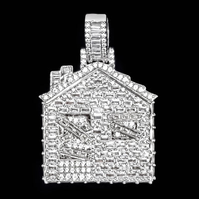 Iced Out Baguette Trap House in White Gold (view 2 of 5) · male-model