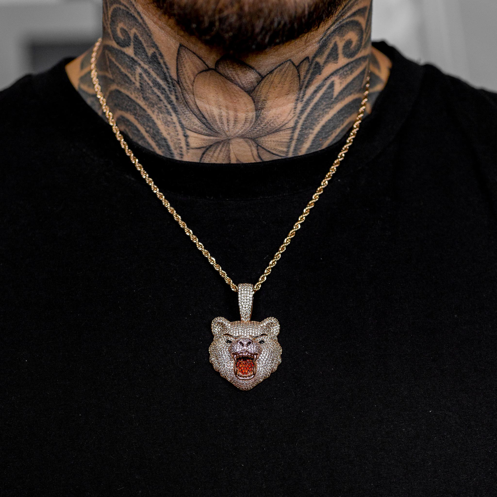 Iced Out Bear in Rose Gold | SKRT® · male-model