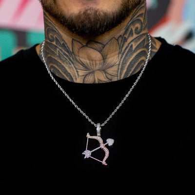 Iced Bow And Arrow in White & Rose Gold | SKRT® · male-model