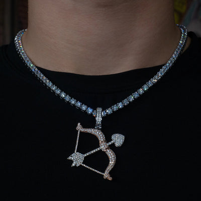 Iced Bow And Arrow in White & Rose Gold (view 3 of 6) · male-model