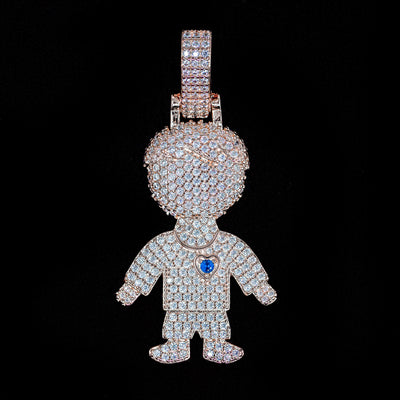 Iced Out Boy Pendant in Rose Gold (view 2 of 3) · male-model