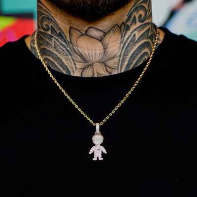 Iced Out Boy Pendant in Rose Gold | SKRT® · male-model