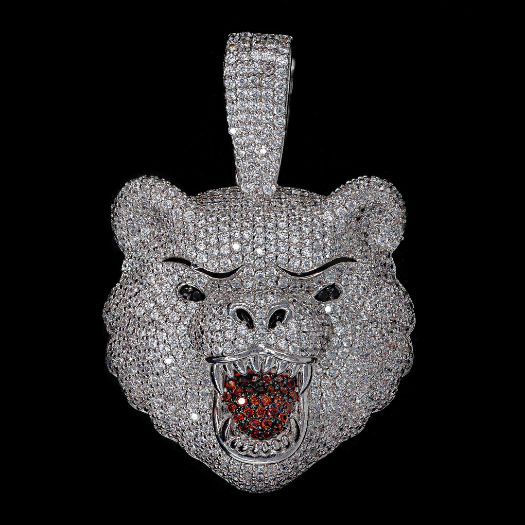 Iced Diamond Bear in White Gold | SKRT® · male-model