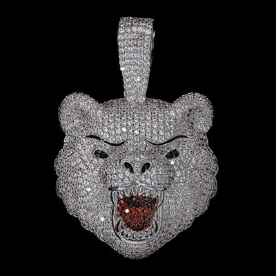 Iced Out Diamond Bear in White Gold | SKRT® · male-model