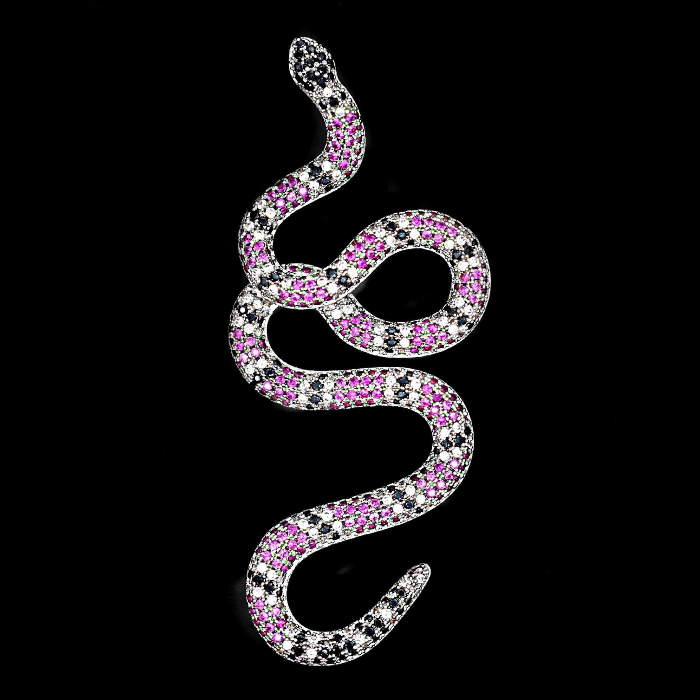 Diamond Purple Snake in White Gold