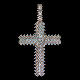 Iced Flower Set Cross Pendant