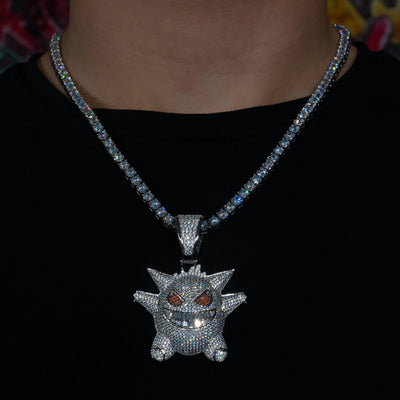Iced Out Gengar Pokemon in White Gold | SKRT® · male-model