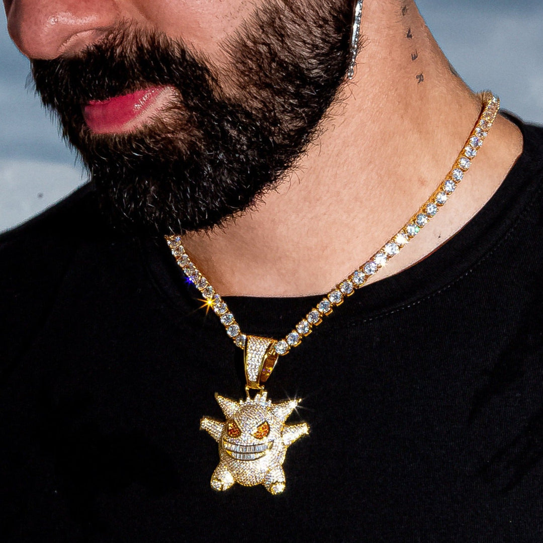 Iced Gengar Pokemon in Yellow Gold in 18K Yellow Gold | SKRT® · male-model