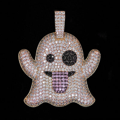 Iced Out Ghost Emoji in Rose Gold (view 2 of 3) · male-model