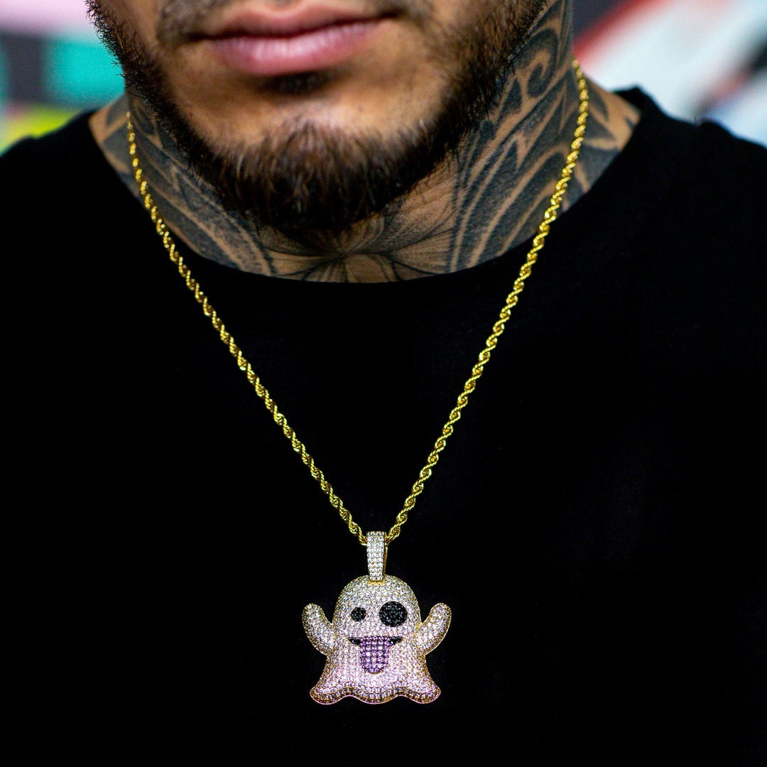 Iced Ghost Emoji in Yellow Gold | SKRT® · male-model