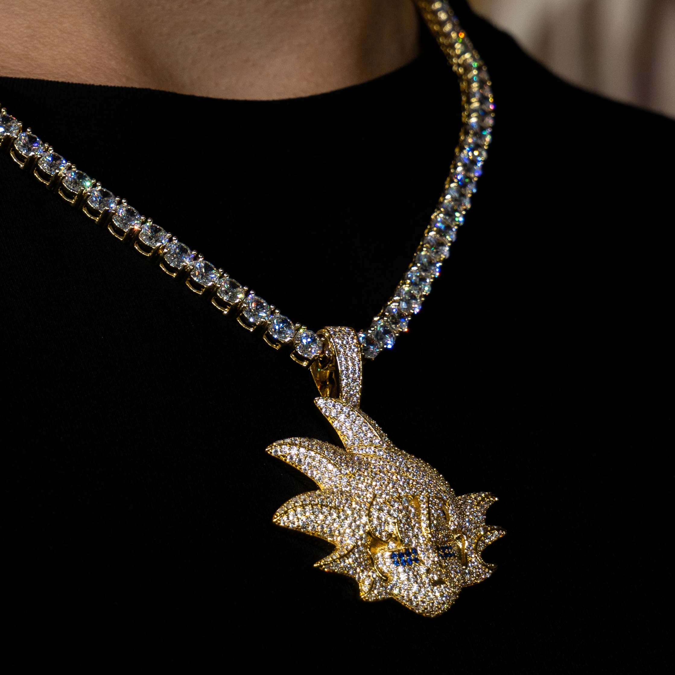 Iced Goku Warrior in Yellow Gold (view 3 of 4) · male-model