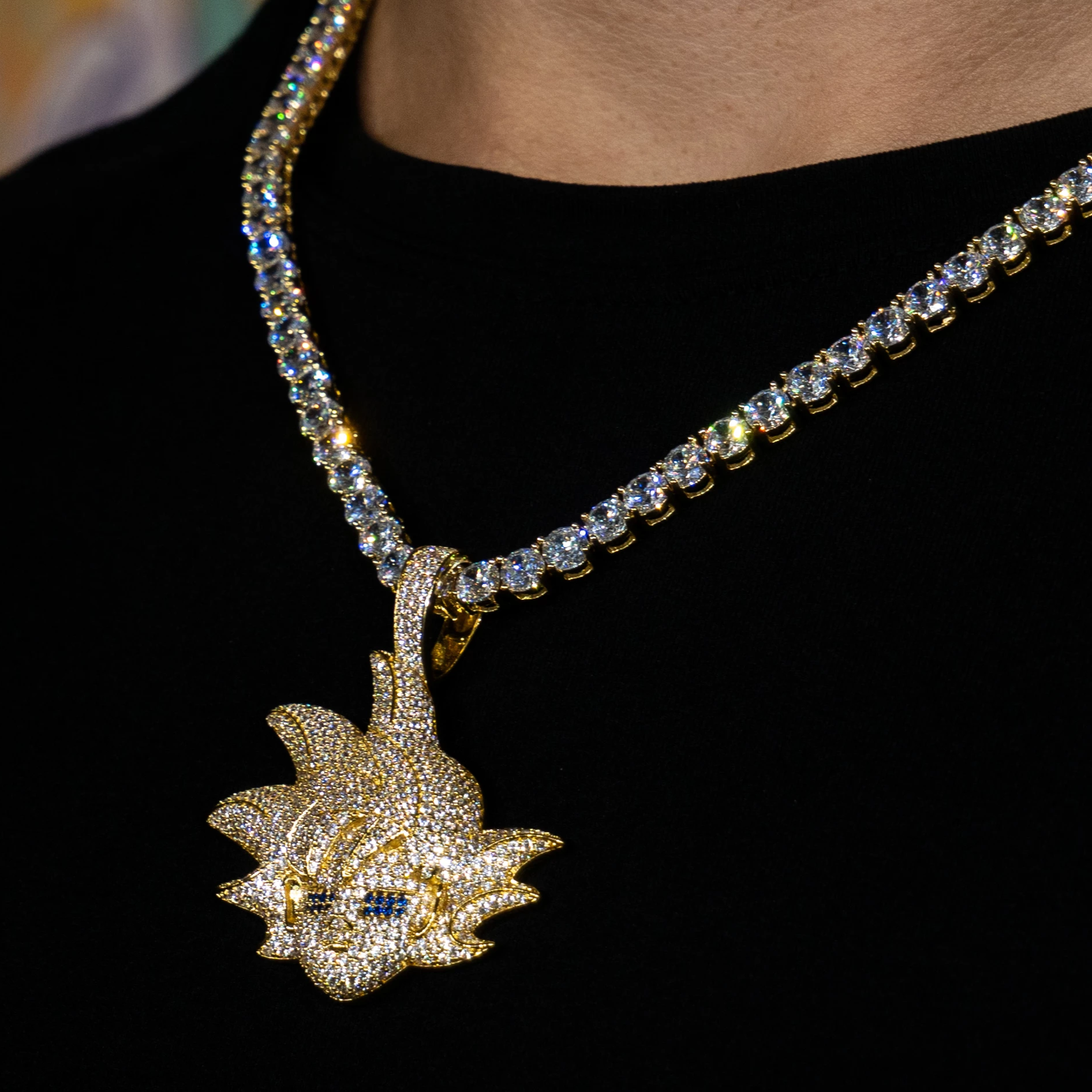 Iced Goku Warrior in Yellow Gold (view 4 of 4) · male-model