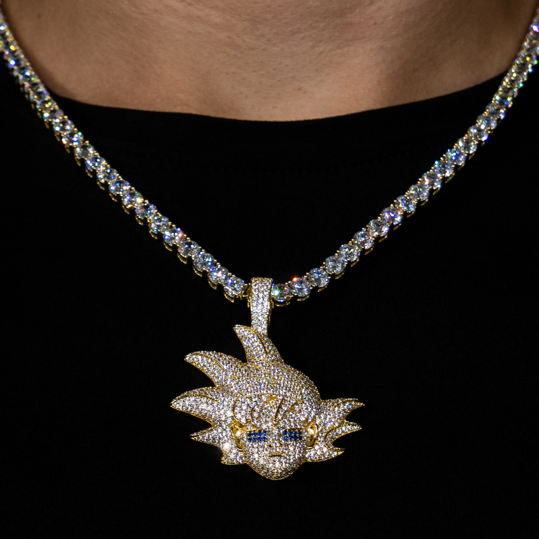 Iced Goku Warrior in Yellow Gold in 18K Yellow Gold | SKRT® · male-model