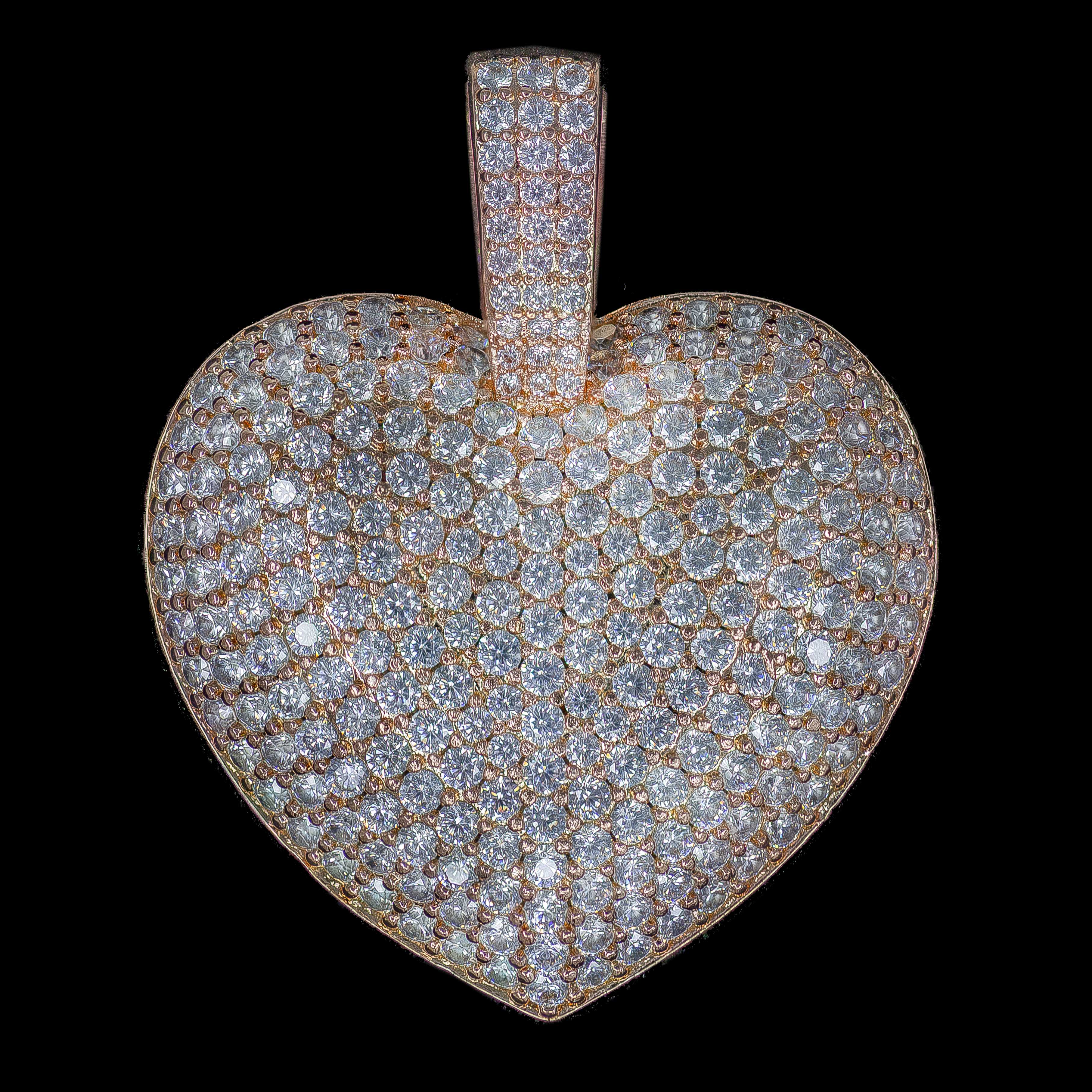 Iced Out Heart in Rose Gold (view 2 of 3) · male-model