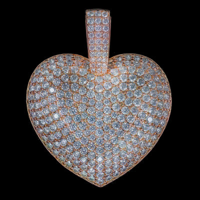 Iced Out Heart in Rose Gold (view 2 of 3) · male-model