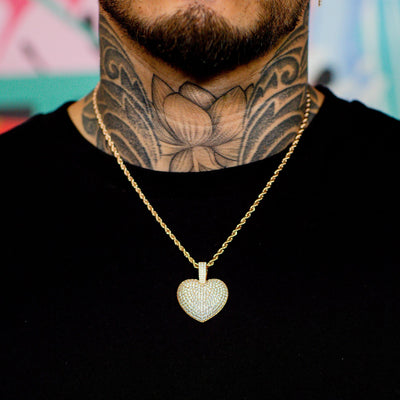 Iced Out Heart in Rose Gold | SKRT® · male-model
