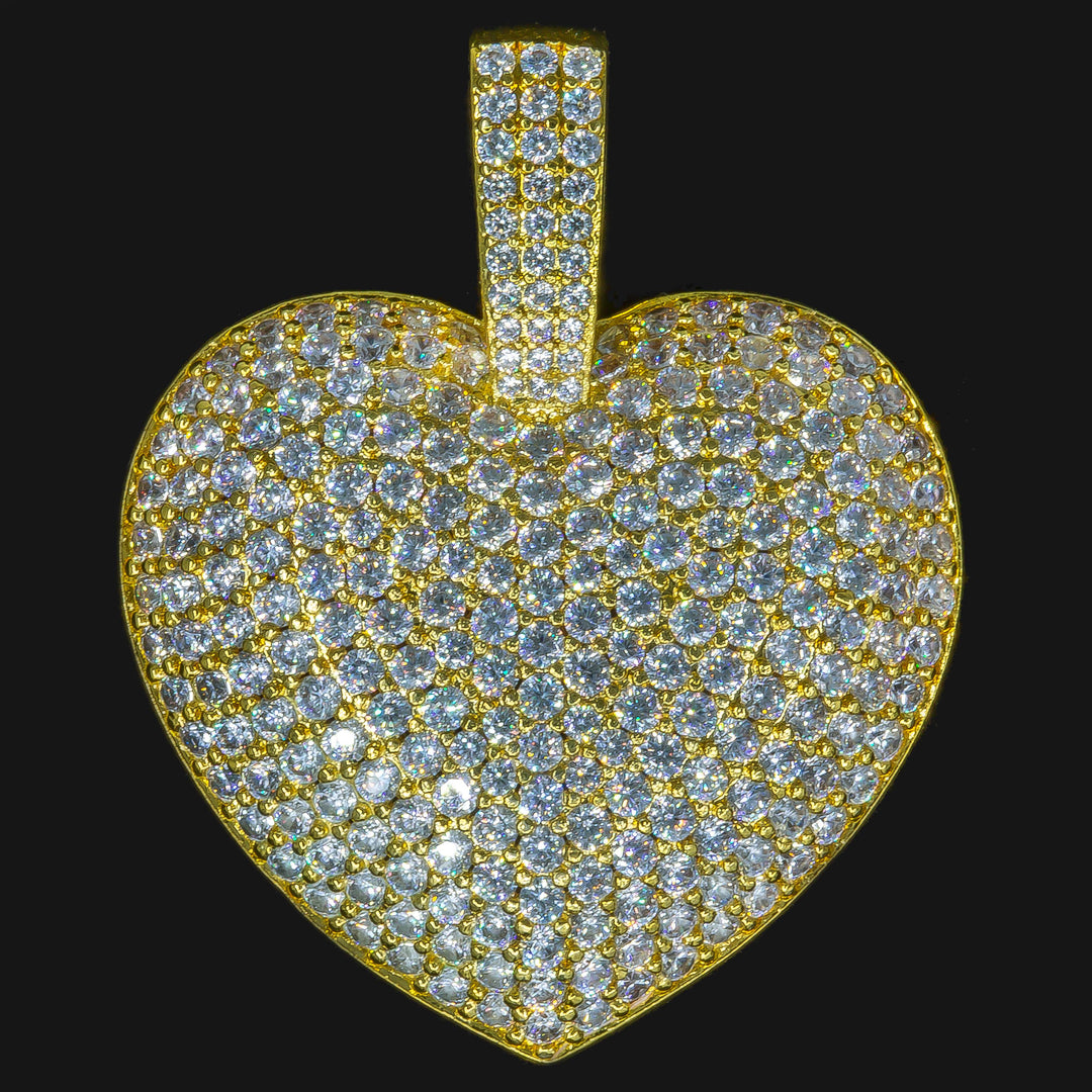 Iced Heart in Yellow Gold (alternate view) · male-model