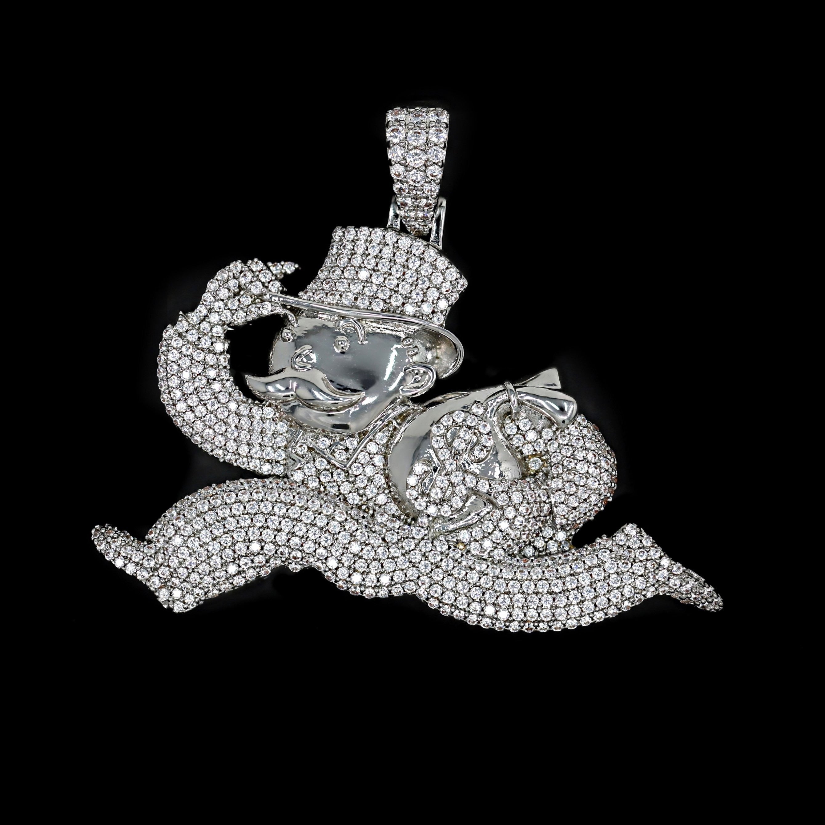 Iced Monopoly Man in White Gold (view 2 of 3) · male-model
