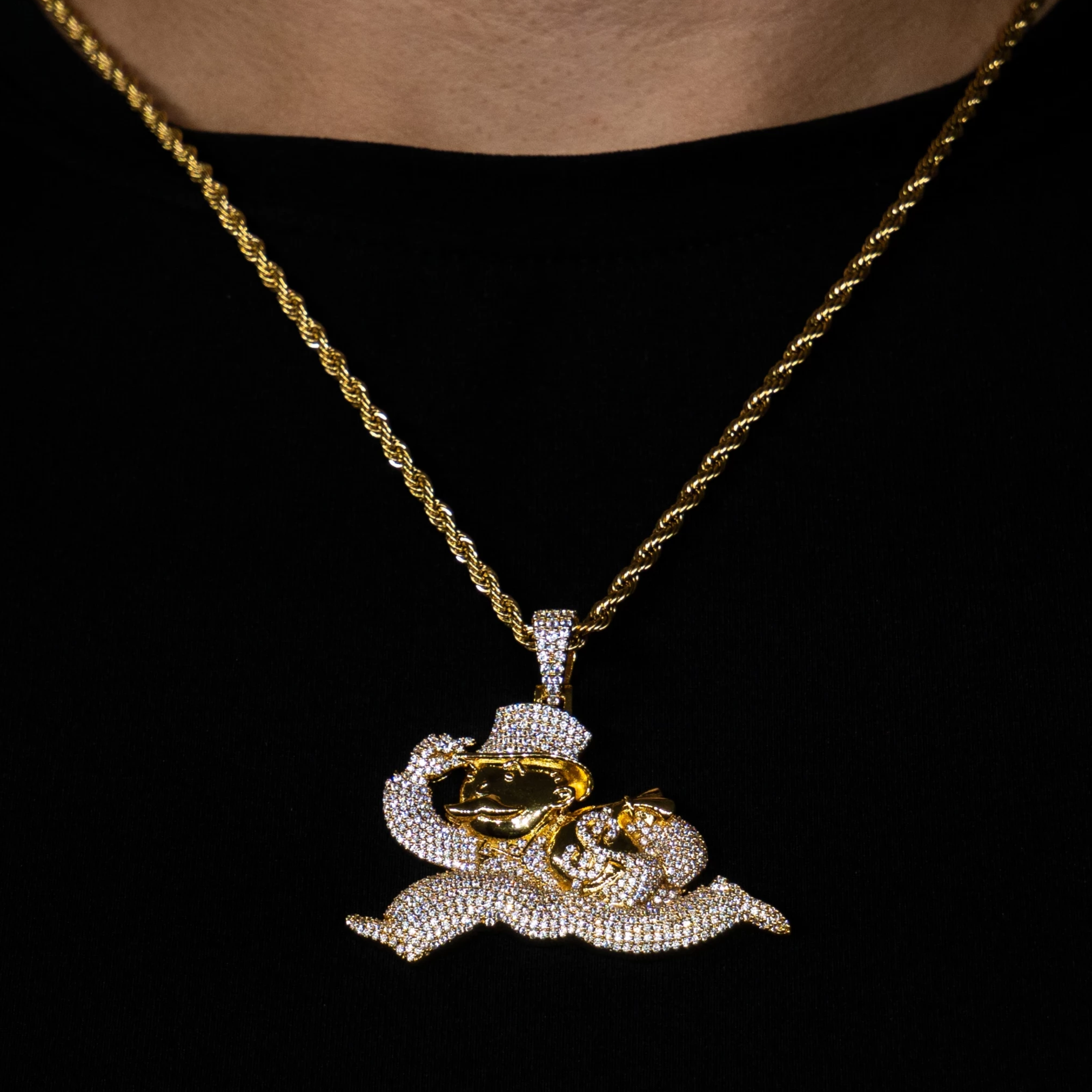 Iced Monopoly Man in Yellow Gold in 18K Yellow Gold | SKRT® · male-model