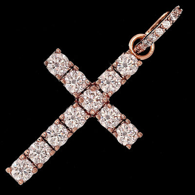 Iced Out Original Cross in Rose Gold (alternate view) · male-model
