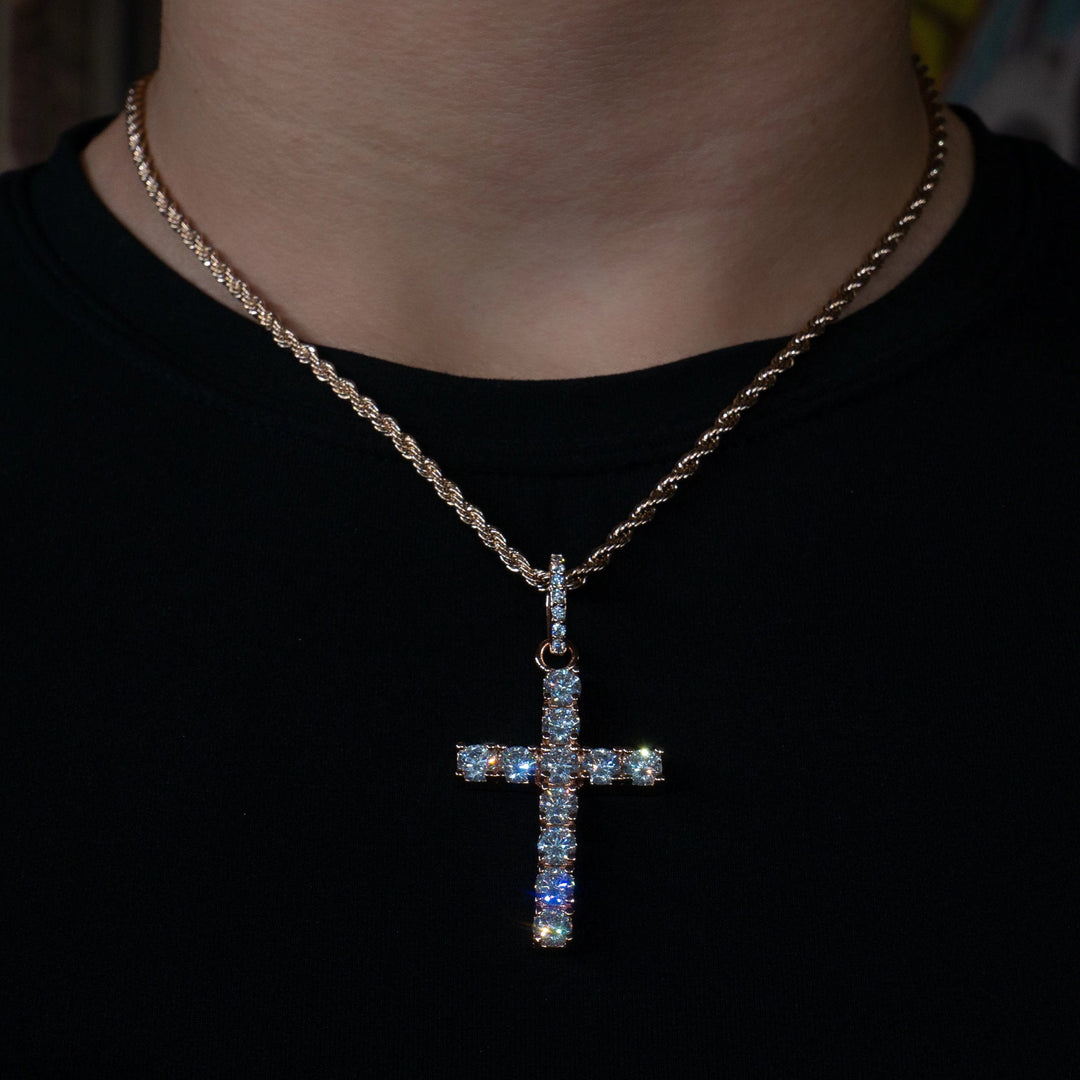Iced Original Cross in Rose Gold | SKRT® · male-model