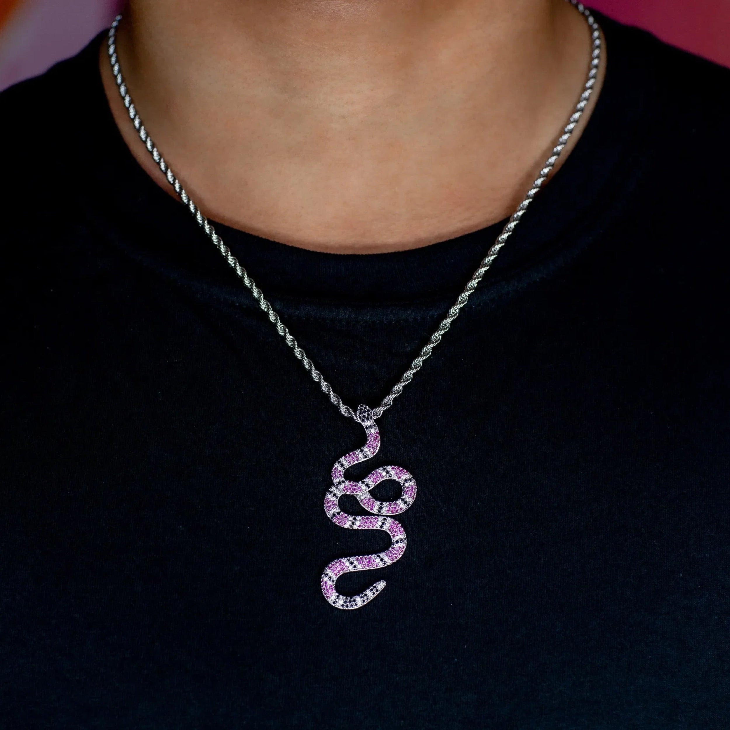 Iced Out Purple Snake · male-model