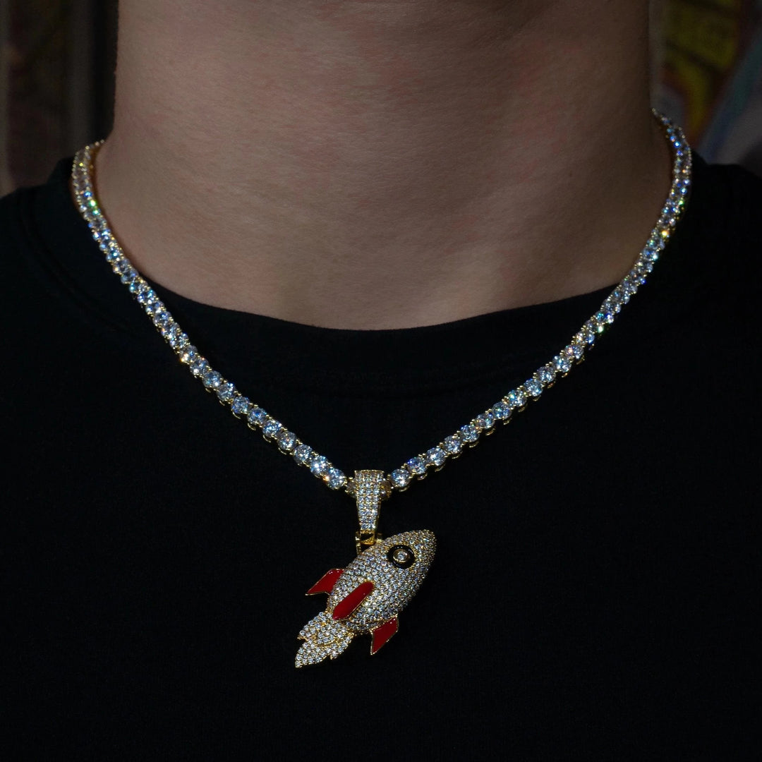 Iced Rocket in Yellow Gold in 18K Yellow Gold | SKRT® · male-model