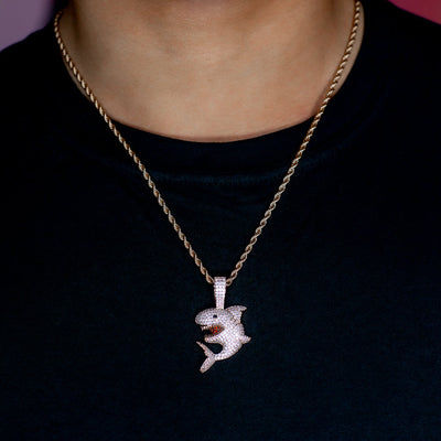 Iced Out Shark in Rose Gold | SKRT® · male-model