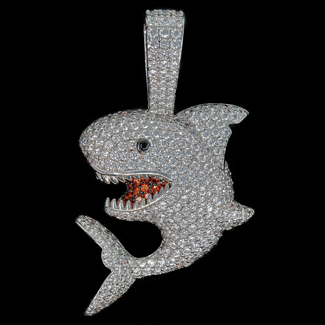 Iced Shark in White Gold (alternate view) · male-model